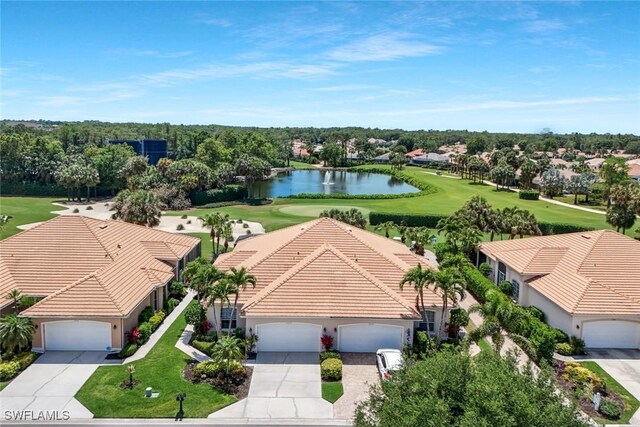 12732 Fox Ridge Dr, Bonita Springs, FL 34135 - drone / aerial view with a water view, golf course view, and a residential view