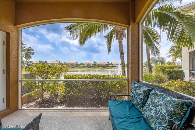18276 Creekside Preserve Loop Unit 102, Fort Myers, FL 33908 - sunroom / solarium featuring a water view
