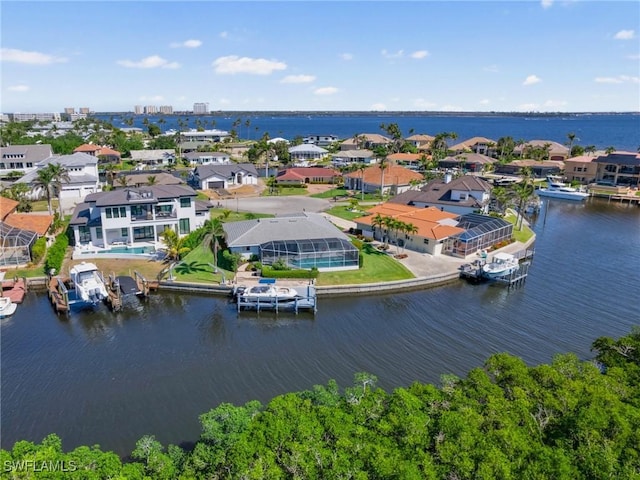 14701 Eden St, Fort Myers, FL 33908 - bird's eye view with a residential view and a water view