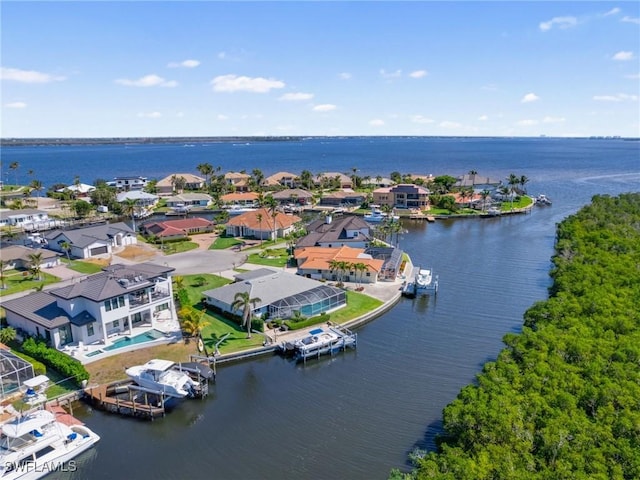 14701 Eden St, Fort Myers, FL 33908 - bird's eye view with a water view and a residential view