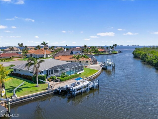 14701 Eden St, Fort Myers, FL 33908 - aerial view with a residential view and a water view
