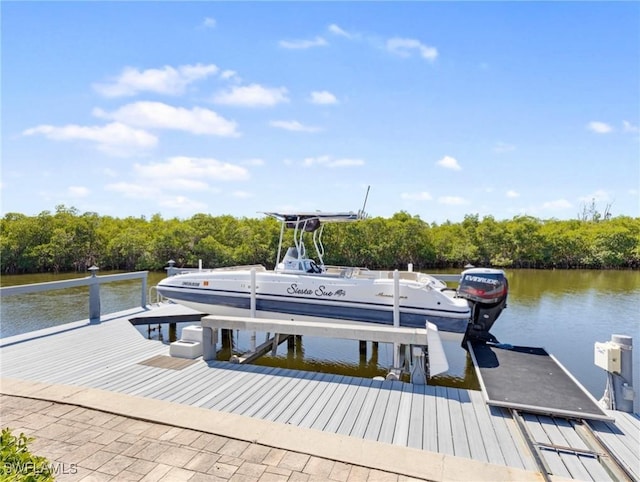 14701 Eden St, Fort Myers, FL 33908 - dock area featuring boat lift and a water view