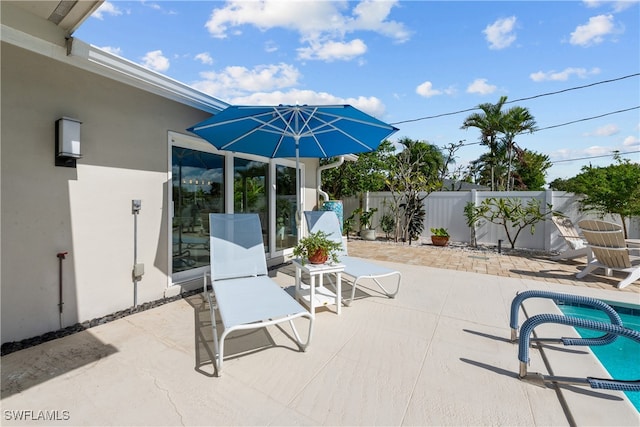 view of patio featuring a fenced backyard