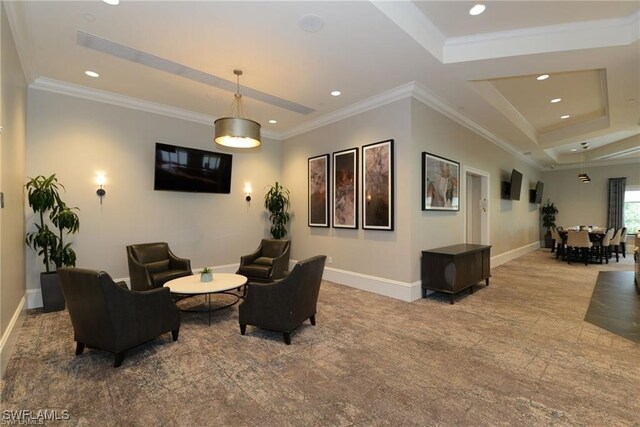 12125 Via Cercina Dr, Bonita Springs, FL 34135 - living area with recessed lighting and baseboards