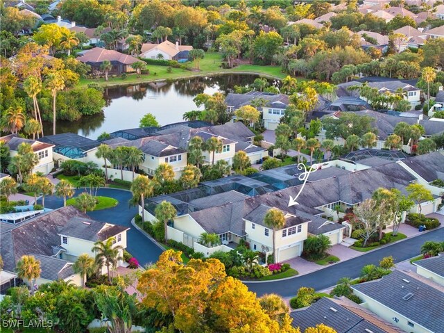 3098 Greenflower Ct, Bonita Springs, FL 34134 - aerial view of residential area featuring a large body of water