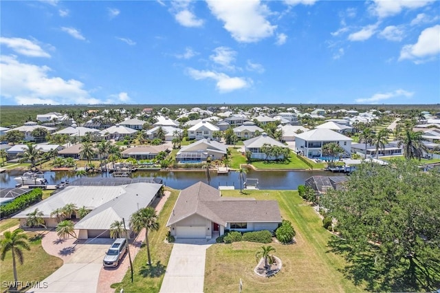 6181 Plumosa Ave, Fort Myers, FL 33908 - bird's eye view featuring a water view and a residential view