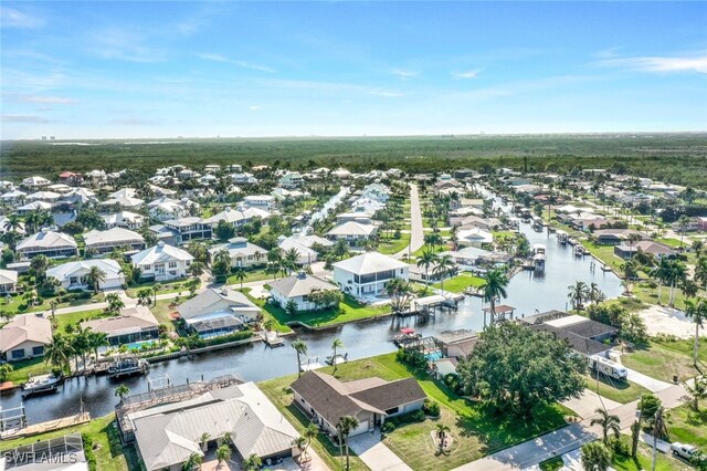 6181 Plumosa Ave, Fort Myers, FL 33908 - birds eye view of property featuring a water view and a residential view