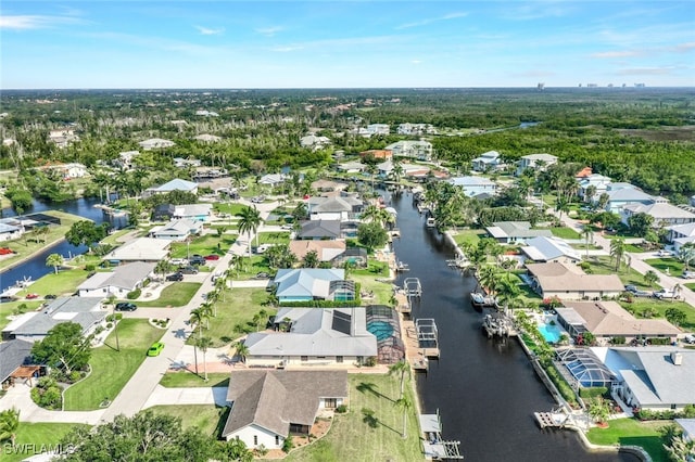 6181 Plumosa Ave, Fort Myers, FL 33908 - aerial view featuring a water view and a residential view