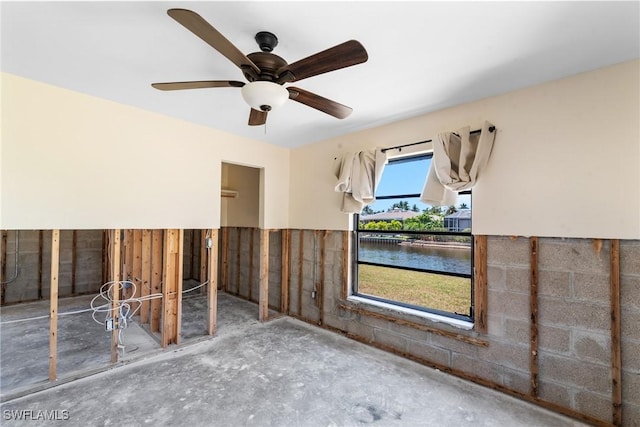 6181 Plumosa Ave, Fort Myers, FL 33908 - unfurnished bedroom with a ceiling fan and a water view