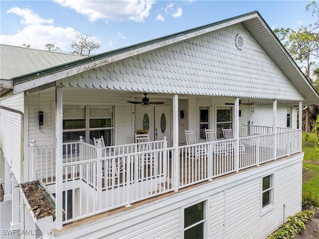 2920 24th Ave SE, Naples, FL 34117 - rear view of property with a porch and a ceiling fan