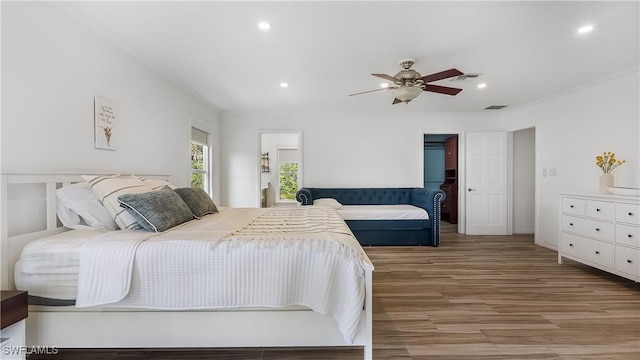2920 24th Ave SE, Naples, FL 34117 - bedroom featuring recessed lighting, wood finished floors, and visible vents