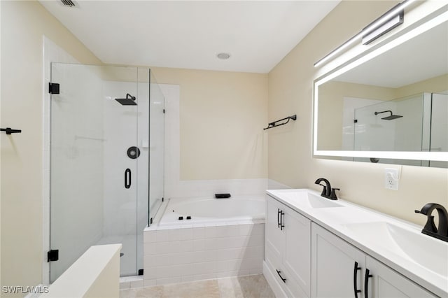 3770 Fieldstone Blvd Unit 1508, Naples, FL 34109 - full bathroom with a bath, a sink, and a stall shower