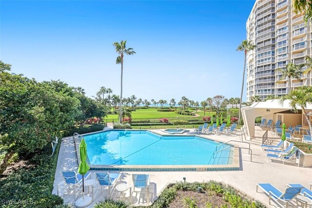 pool featuring a patio