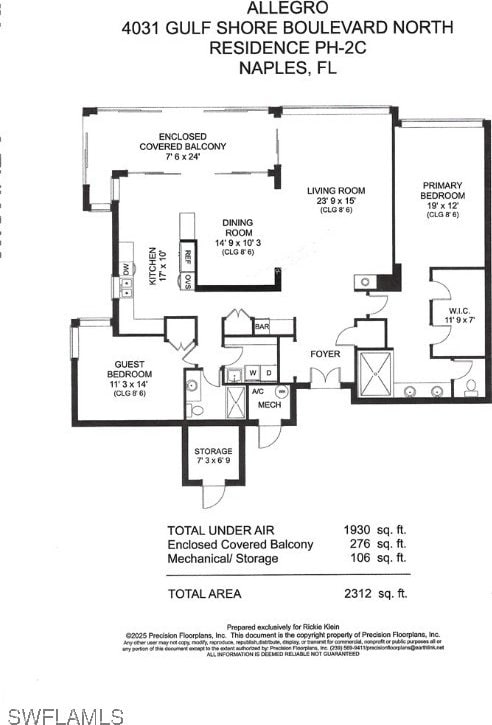4031 Gulf Shore Blvd N Unit Ph-2C, Naples, FL 34103 - view of layout