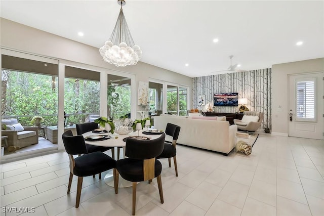 190 Indies Dr E Unit 102, Naples, FL 34114 - dining room featuring recessed lighting and a notable chandelier