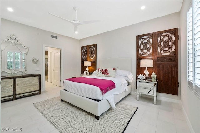 190 Indies Dr E Unit 102, Naples, FL 34114 - bedroom with baseboards, visible vents, and recessed lighting