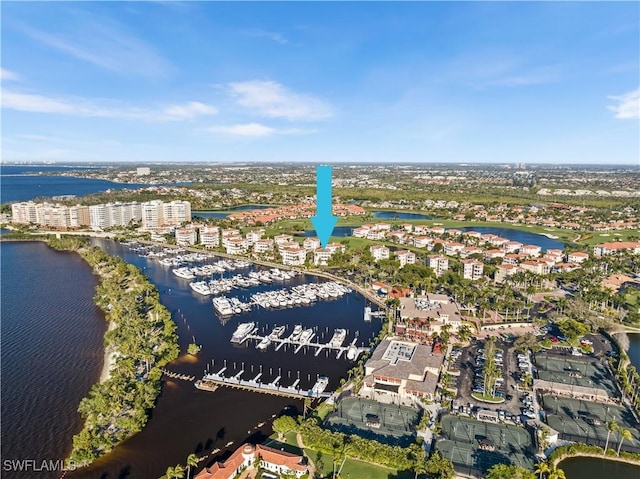 14356 Harbour Landings Dr Unit 6C, Fort Myers, FL 33908 - aerial view of property and surrounding area with a large body of water and a marina