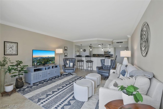 5 Bluebill Ave Unit 812, Naples, FL 34108 - living area featuring ornamental molding and visible vents