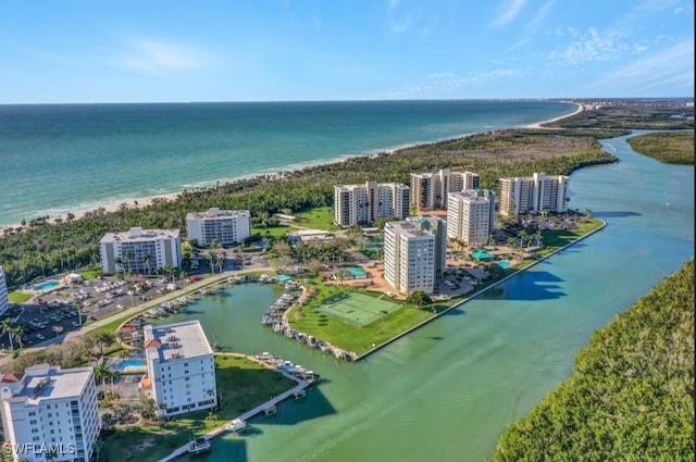 5 Bluebill Ave Unit 812, Naples, FL 34108 - aerial view with a water view and a view of city