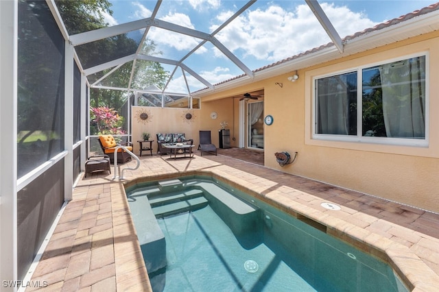 14194 Fall Creek Ct, Naples, FL 34114 - outdoor pool with a patio, a lanai, and a jacuzzi