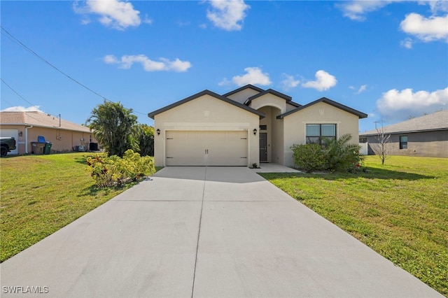 1322 SW 22nd Ave, Cape Coral, FL 33991 - single story home featuring an attached garage, a front yard, stucco siding, and driveway