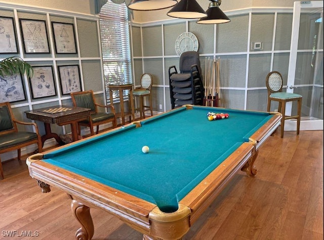 8799 Spring Mountain Way, Fort Myers, FL 33908 - recreation room with billiards and wood finished floors
