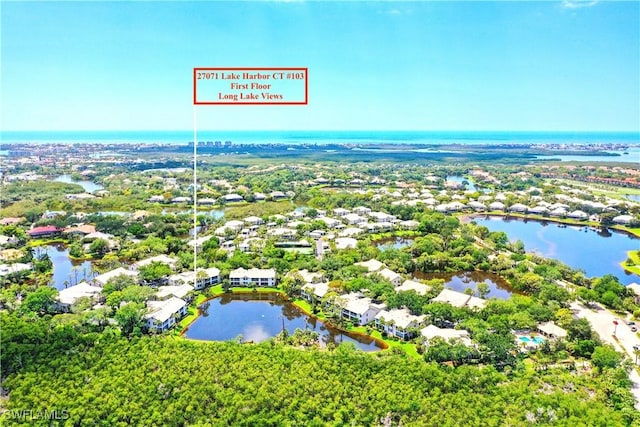 27071 Lake Harbor Ct Unit 103, Bonita Springs, FL 34134 - aerial perspective of suburban area with a large body of water