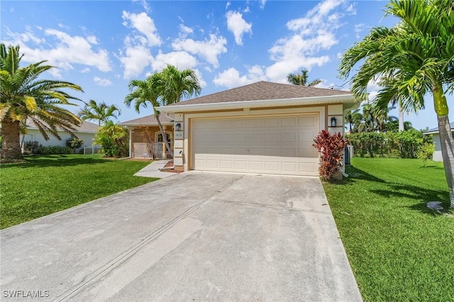 2626 SW 22nd Ave, Cape Coral, FL 33914 - single story home with an attached garage, a front lawn, driveway, and stucco siding