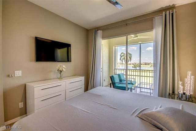 bedroom featuring access to exterior