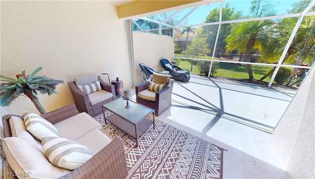 327 Monaco Dr Unit 12, Punta Gorda, FL 33950 - view of patio / terrace featuring outdoor lounge area and glass enclosure