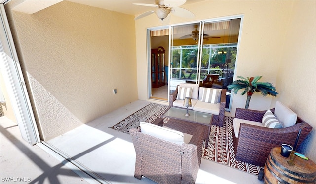 327 Monaco Dr Unit 12, Punta Gorda, FL 33950 - view of patio / terrace with outdoor lounge area and a ceiling fan