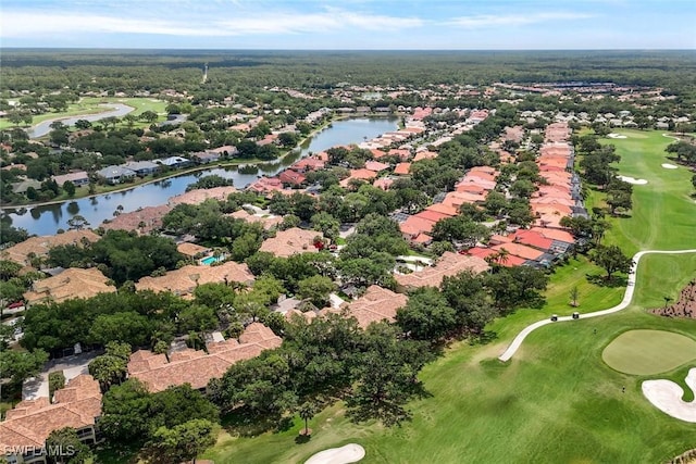 93 Silver Oaks Cir Unit 3-101, Naples, FL 34119 - bird's eye view with a residential view, a water view, and view of golf course