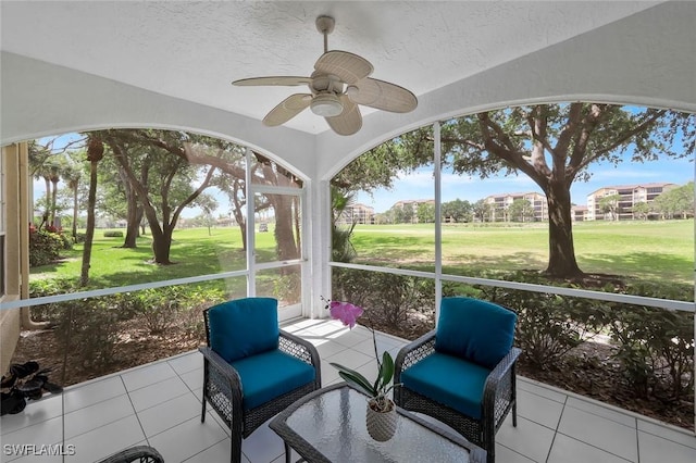 93 Silver Oaks Cir Unit 3-101, Naples, FL 34119 - sunroom / solarium with ceiling fan