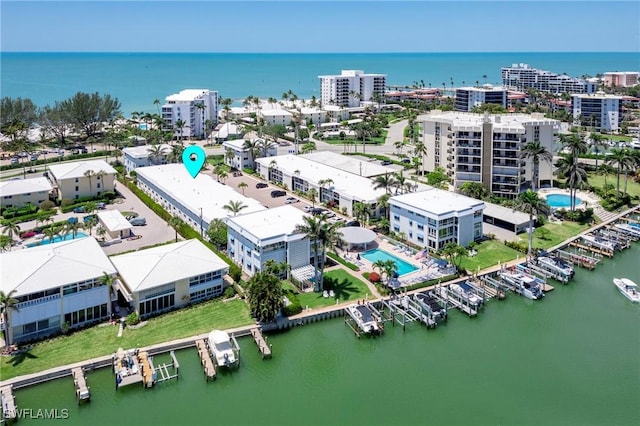 2100 Gulf Shore Blvd N Unit 108, Naples, FL 34102 - drone / aerial view of a large body of water and a pool