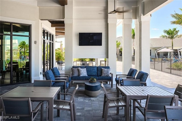 15927 Grassland Ln Unit 4122, Punta Gorda, FL 33982 - view of patio with an outdoor hangout area and ceiling fan