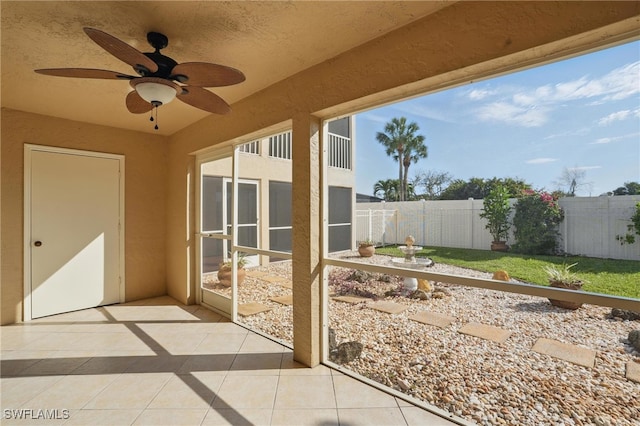 4321 Country Club Blvd Unit 102, Cape Coral, FL 33904 - unfurnished sunroom featuring ceiling fan