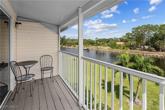 balcony with a water view