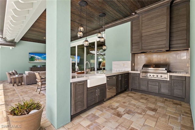 exterior space featuring a sink and area for grilling