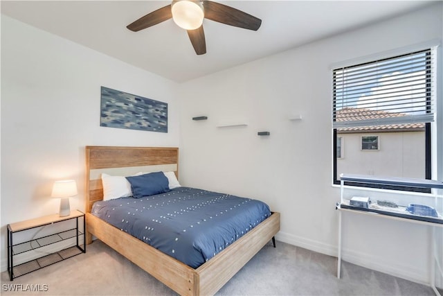 19128 Elston Way, Estero, FL 33928 - bedroom with carpet flooring, baseboards, and ceiling fan