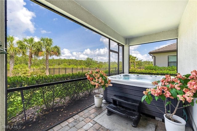 19128 Elston Way, Estero, FL 33928 - sunroom with a hot tub