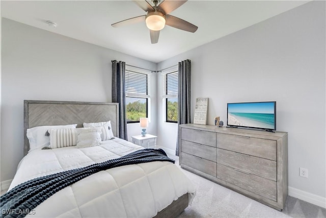 19128 Elston Way, Estero, FL 33928 - bedroom featuring baseboards, carpet, and ceiling fan