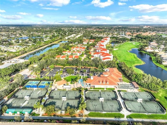 2190 Arielle Dr Unit 903, Naples, FL 34109 - drone / aerial view featuring golf course view, a water view, and a residential view