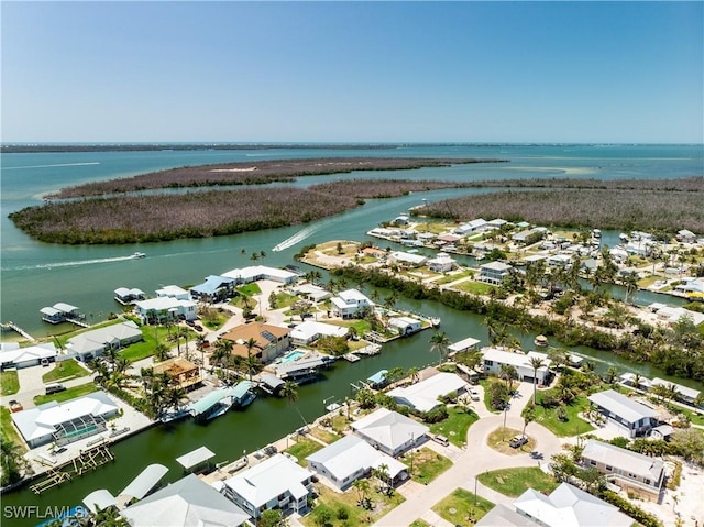 3797 Emerald Ave, Saint James City, FL 33956 - bird's eye view featuring a water view and a residential view