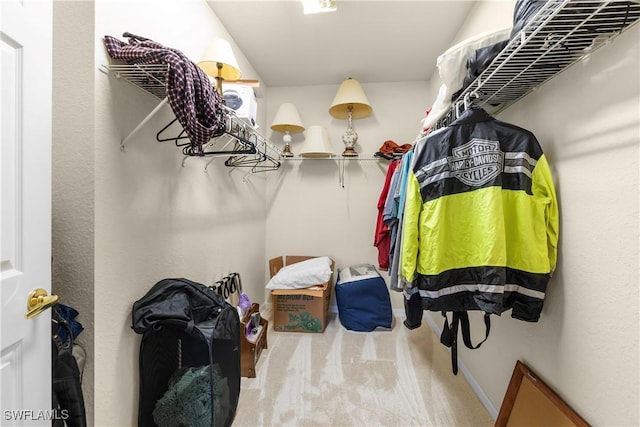 spacious closet with carpet floors