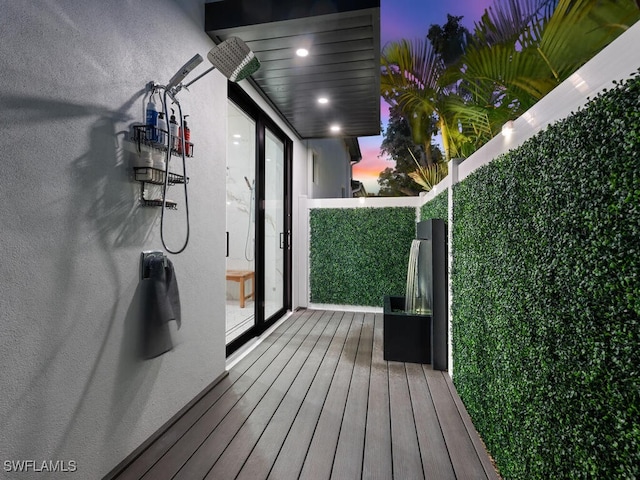 view of deck at dusk