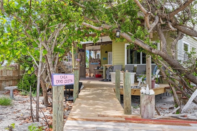 exterior space featuring fence
