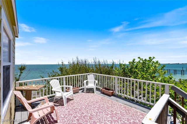 balcony with a water view