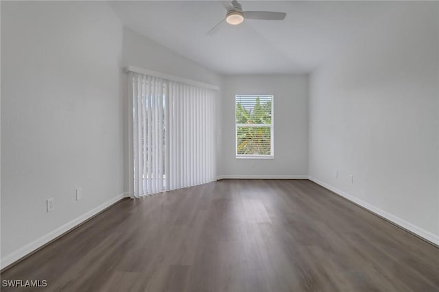 3340 33rd Ave NE, Naples, FL 34120 - unfurnished room featuring ceiling fan, baseboards, and wood finished floors