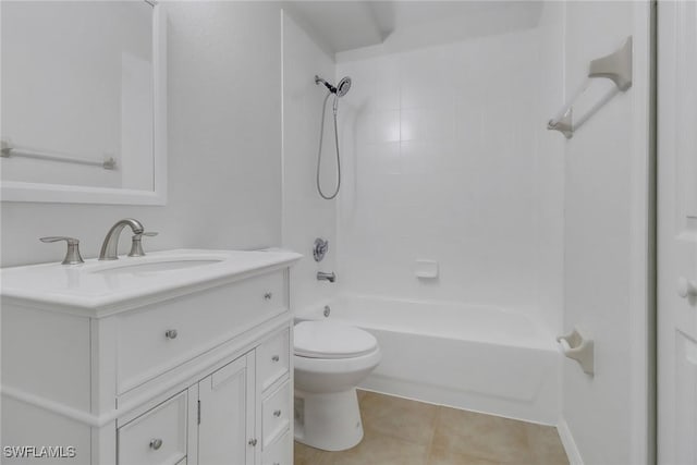 3340 33rd Ave NE, Naples, FL 34120 - full bathroom with toilet, vanity, tile patterned floors, and bathing tub / shower combination