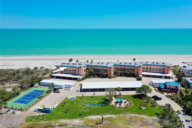 2230 Camino Del Mar Dr Unit 1C4, Sanibel, FL 33957 - birds eye view of property featuring a view of the beach and a water view